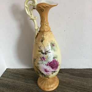 Vtg Porcelain Hand  Painted Vase